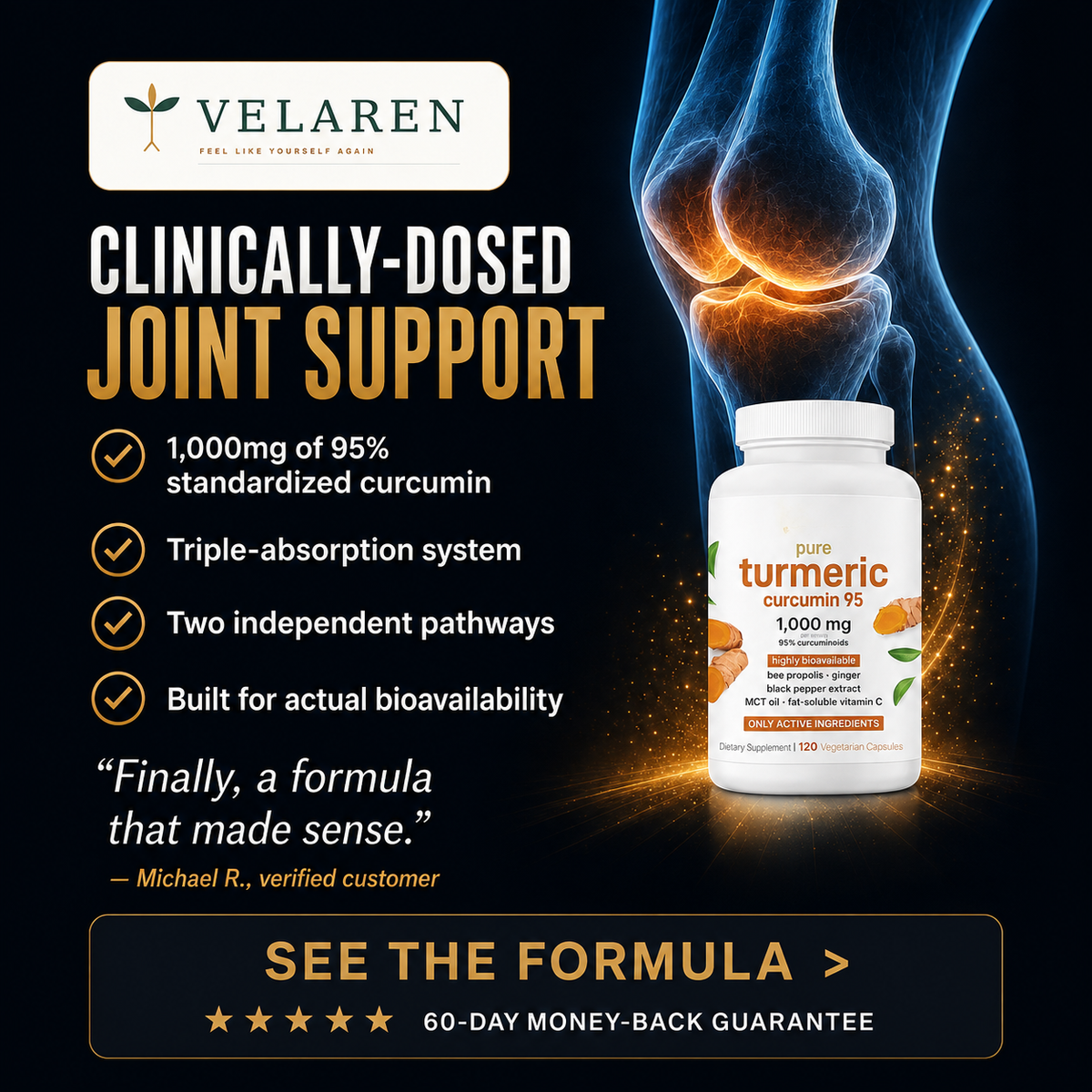 Velaren Turmeric Curcumin 1,000mg