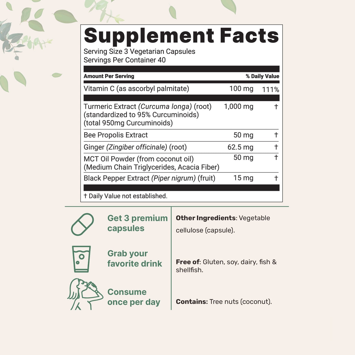 Velaren Supplement Facts, ingredients, and directions